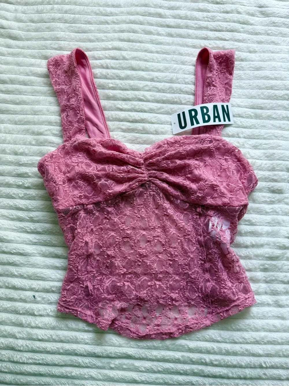 Pink Rose Rose-Pink Lace Cami with Shelf Lining